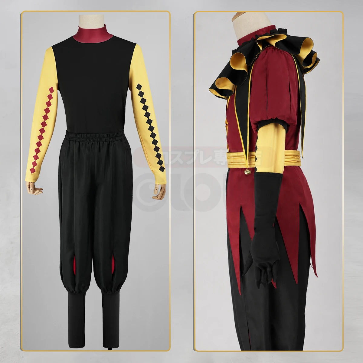 HOLOUN Pierrot Anime the Freak Circus Costume Convention Halloween Coat Top Pants Clown - Costume only / XXL