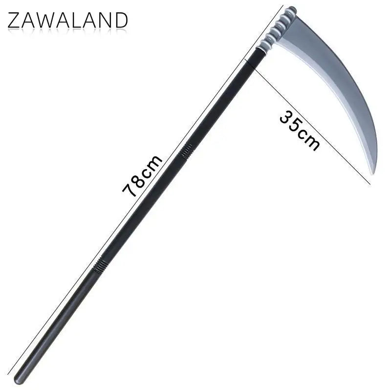 Zawaland Halloween Death Costume Medieval Grim Reaper Robe Gothic Monk Cloak with - with sickle / L