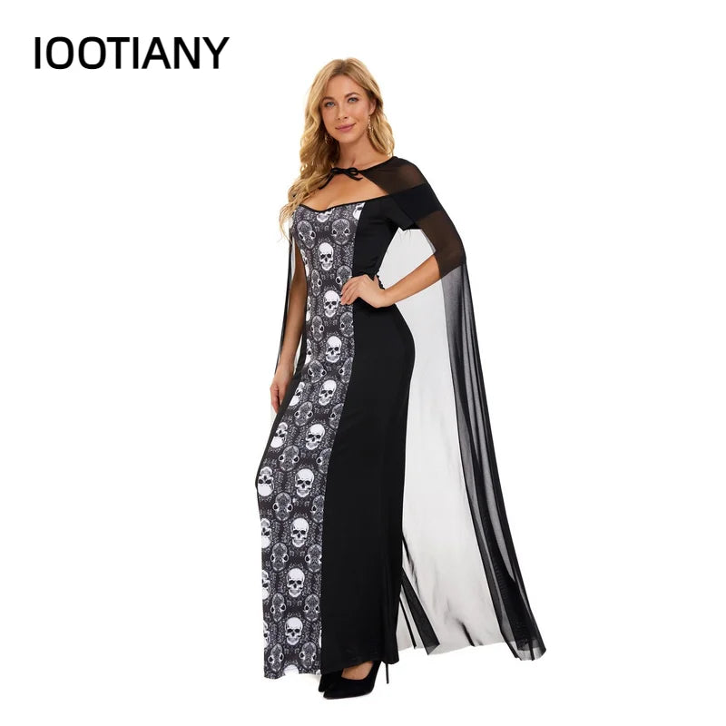 Women's Medieval J Cos Masquerade Skull Skeleton Ghost Gothic Costume - alternate view 4