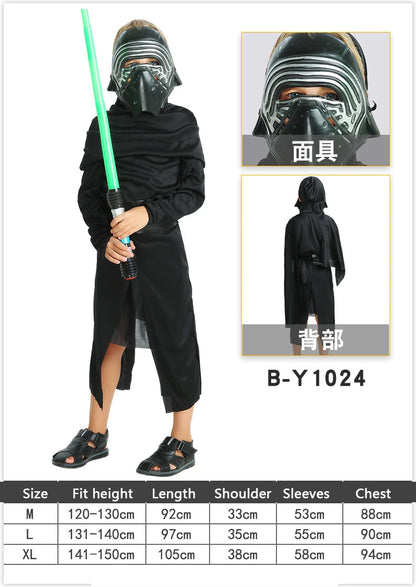 Halloween Kylo Ren White Soldier Obi-Wan Kenobi Kids Costume Jedi Warrior Kids Darth Vader - style 2 / L
