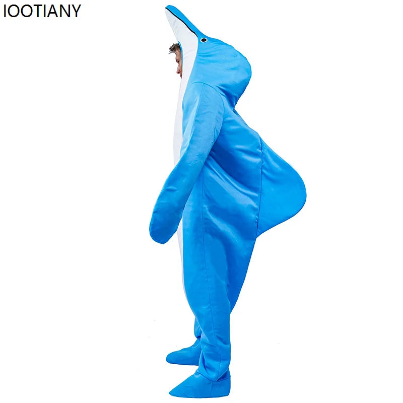 Halloween Shark Cosplay Jumpsuit Holiday Party Animal Fancy Dress Carnival Party Masquerade Stage Performance Dress Up New