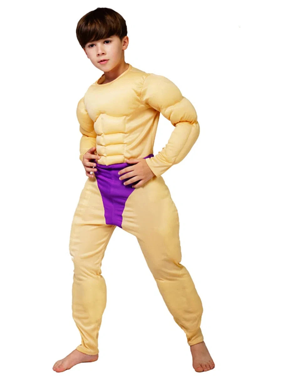 Muscle Costume for Adult Men Kids Funny Strong Men Muscle Jumpsuit Cosplay Halloween Themed Party Carnival - product image 3