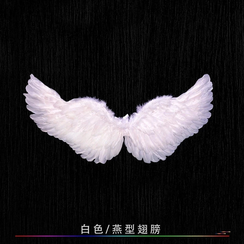 Creative Angel Feather Wings with Elastic Straps Bright Color Lightweight Wings