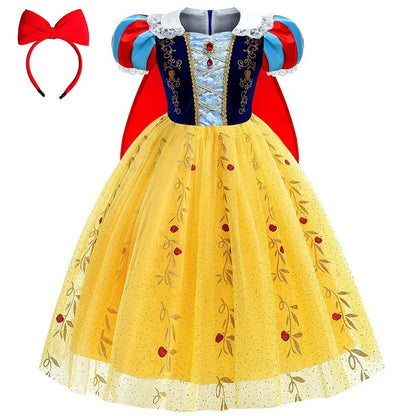 Snow White Girls' Princess Cape Halloween Costume Dress