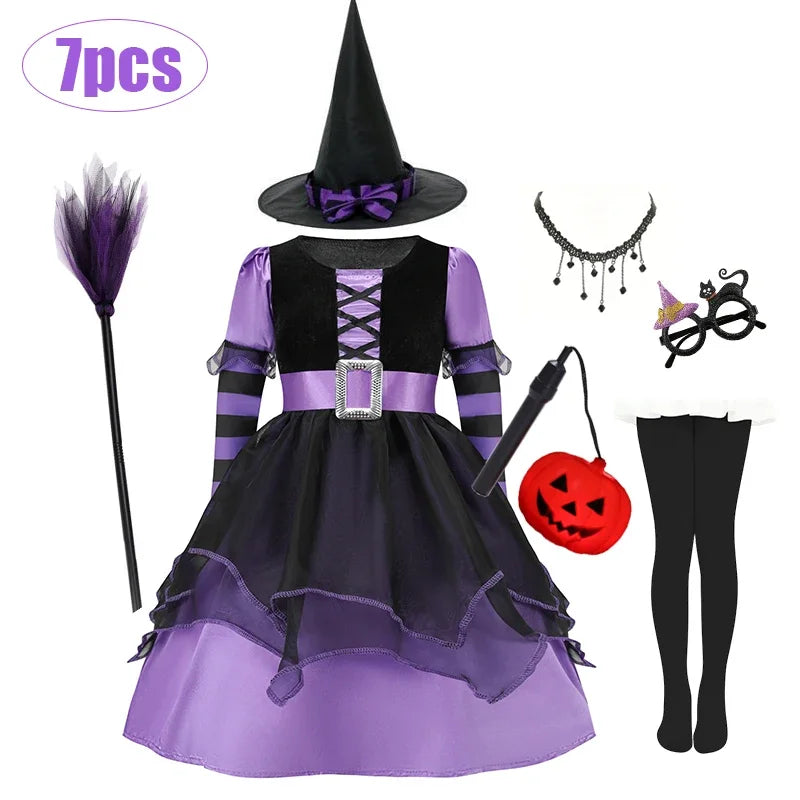 Halloween Vampire Costume for Kids Girls Devil Witch Gothic Ghost Bride Clothes Demon Bride Queen Cosplay - product image 7