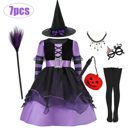 Halloween Vampire Costume for Kids Girls Devil Witch Gothic Ghost Bride Clothes Demon Bride Queen Cosplay - product image 7