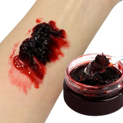 1pc Halloween Fake Blood Makeup Kit, Bright Red Coagulated Fake Blood Paste with Sponge, Realistic Artificial - product image 1