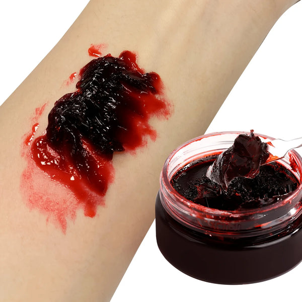 1pc Halloween Fake Blood Makeup Kit, Bright Red Coagulated Fake Blood Paste with Sponge, Realistic Artificial - product image 1
