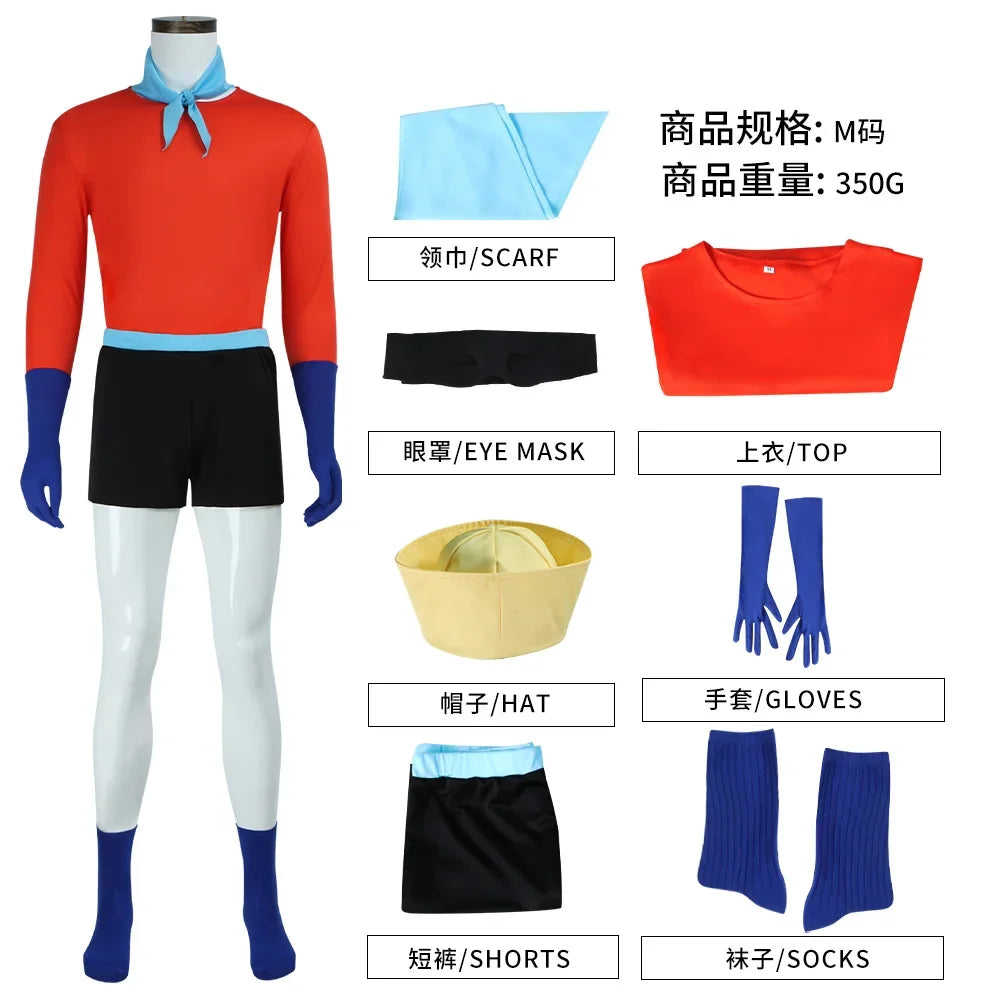 Mermaid Man Costume Barnacle Outfit Set Sponge Bob Superhero Costume Adult Men's Costumes - Mermaid Man-B / XL