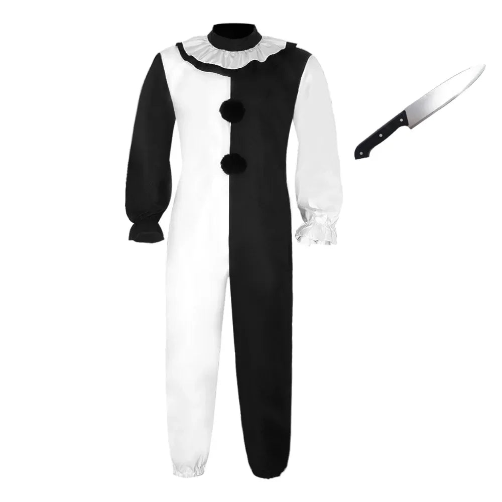 Terrifier Art Clown Costume Joker Costume Jumpsuit Girls Up Horror Dress Suit Halloween - suit C / Kids 150
