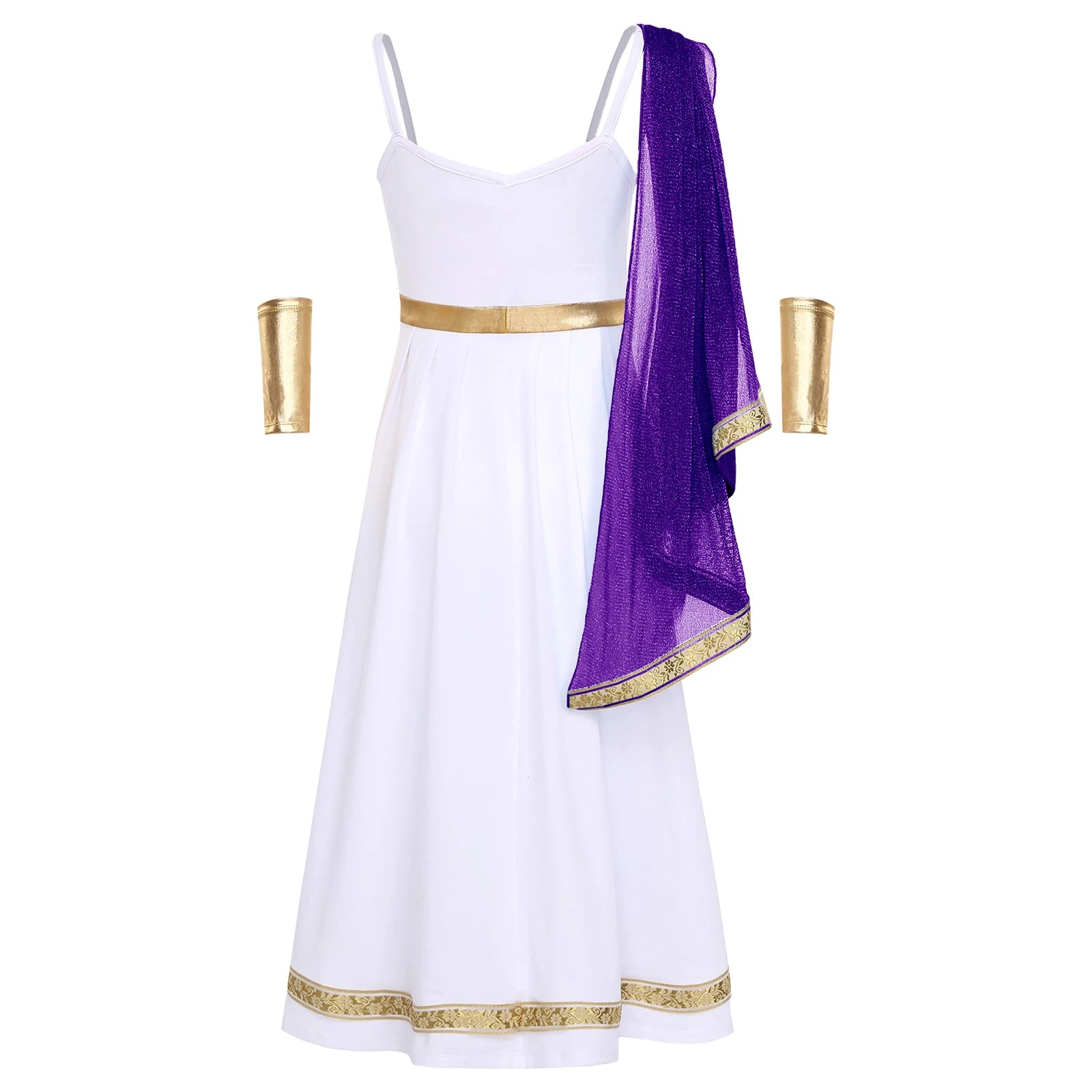 Kids Girls Ancient Greek Princess Costume Cosplay Party Dress High Waist Cami Dress Halloween Carnival Dress - product image 4