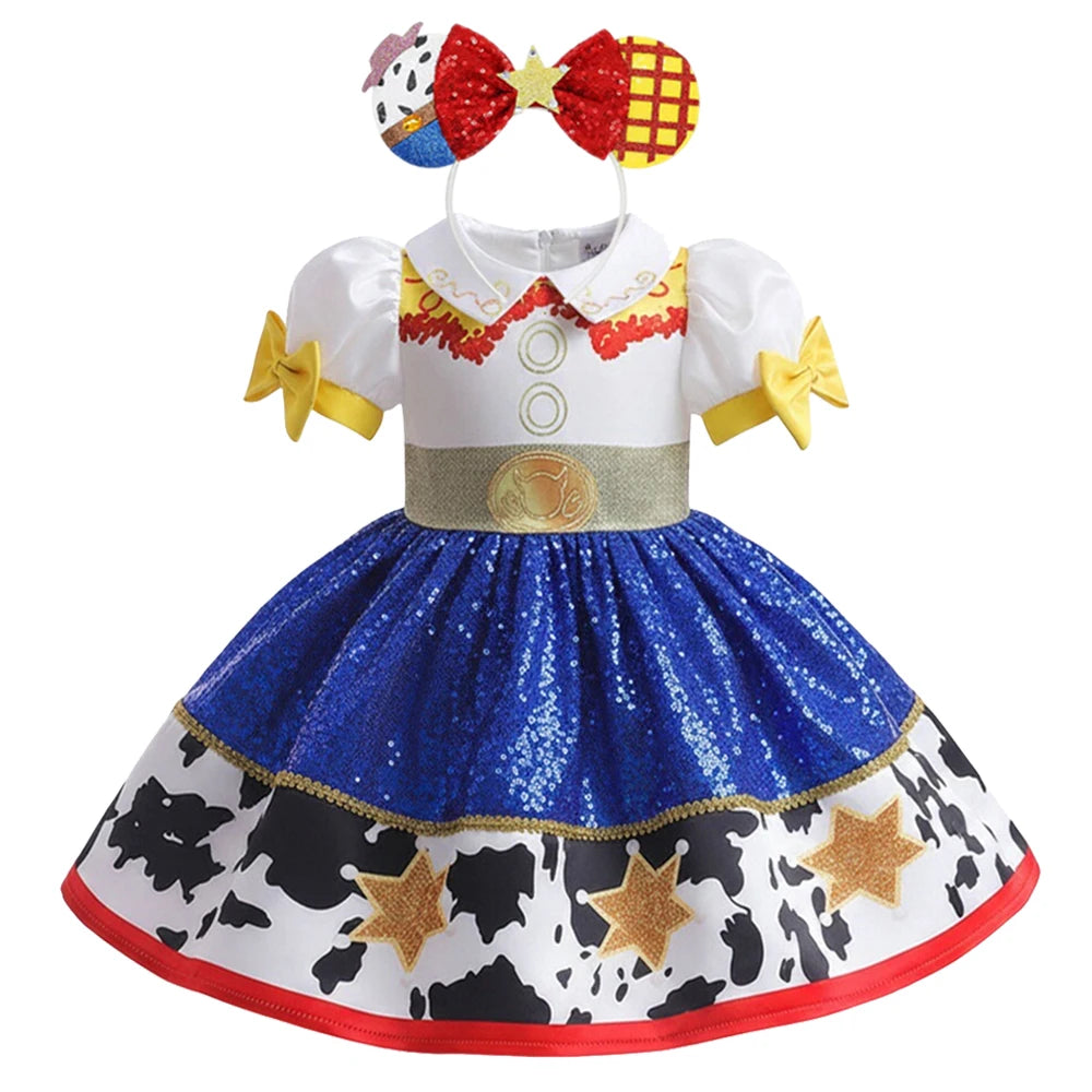 Girls Movie Jessie-Inspired Dress Cowgirl Costume Costume Kids Fancy Outfit Clothes