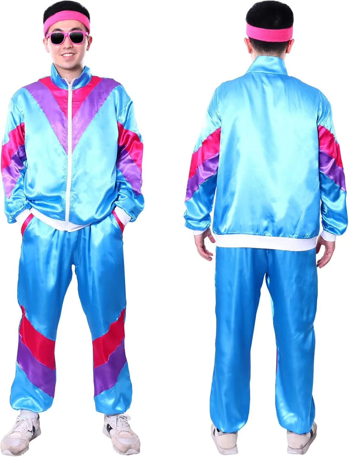 Tracksuit Costumes for Men 90s Hip Hop Shell Suit Costume Mens 80s Retro Tracksuit Jacket Disco Costume - product image 3