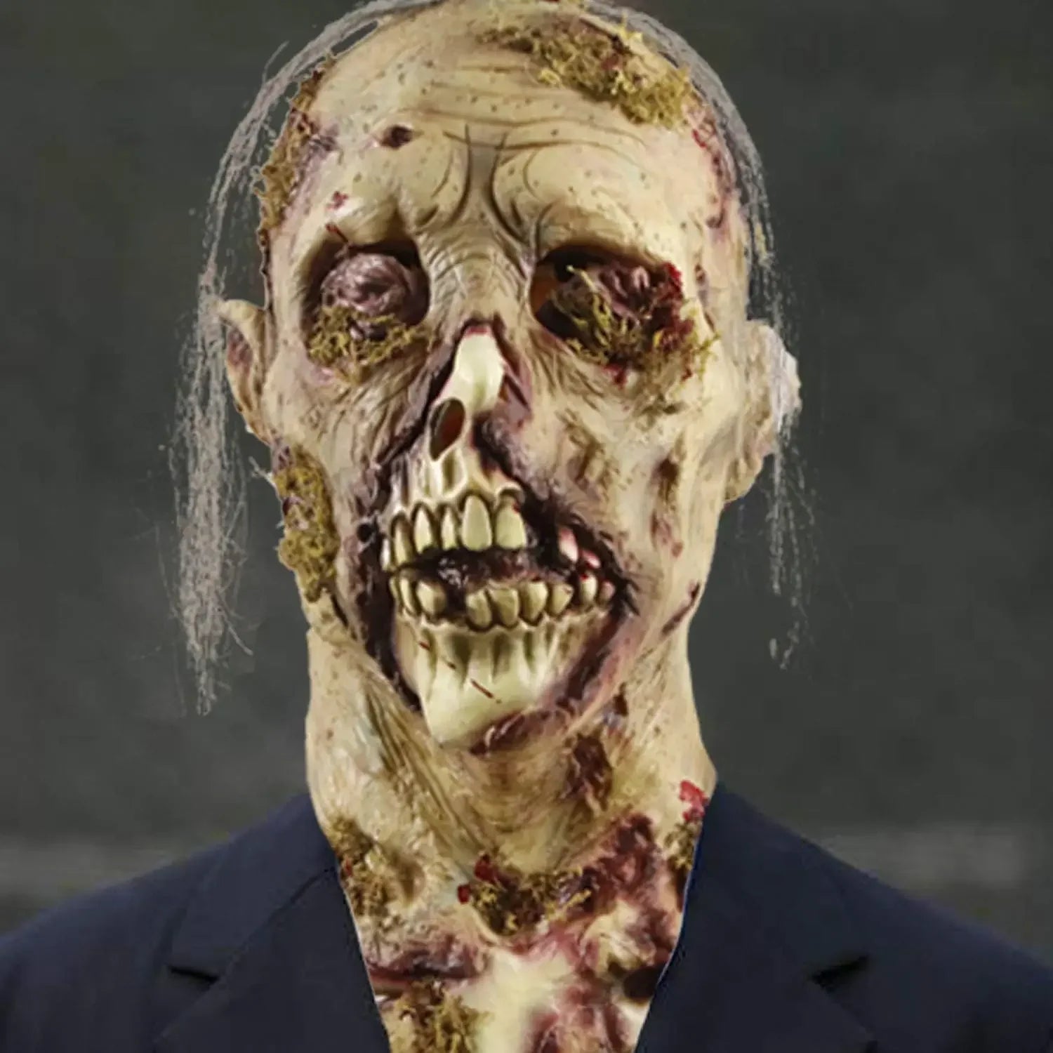 MAKEATREE Scary Walking Dead Zombie Head Mask Latex Creepy Halloween Costume Horror AdultHalloween