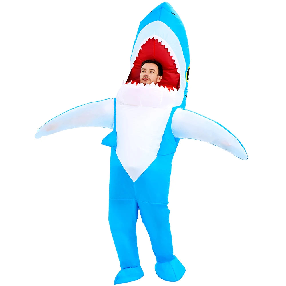 Adult shark costume inflatable costume Halloween party character performance costume funny shark costume