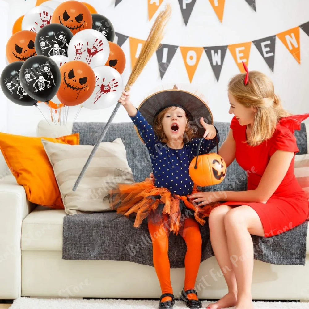 Balloons 12 Inch Black Orange White Halloween Decoration - product image 4