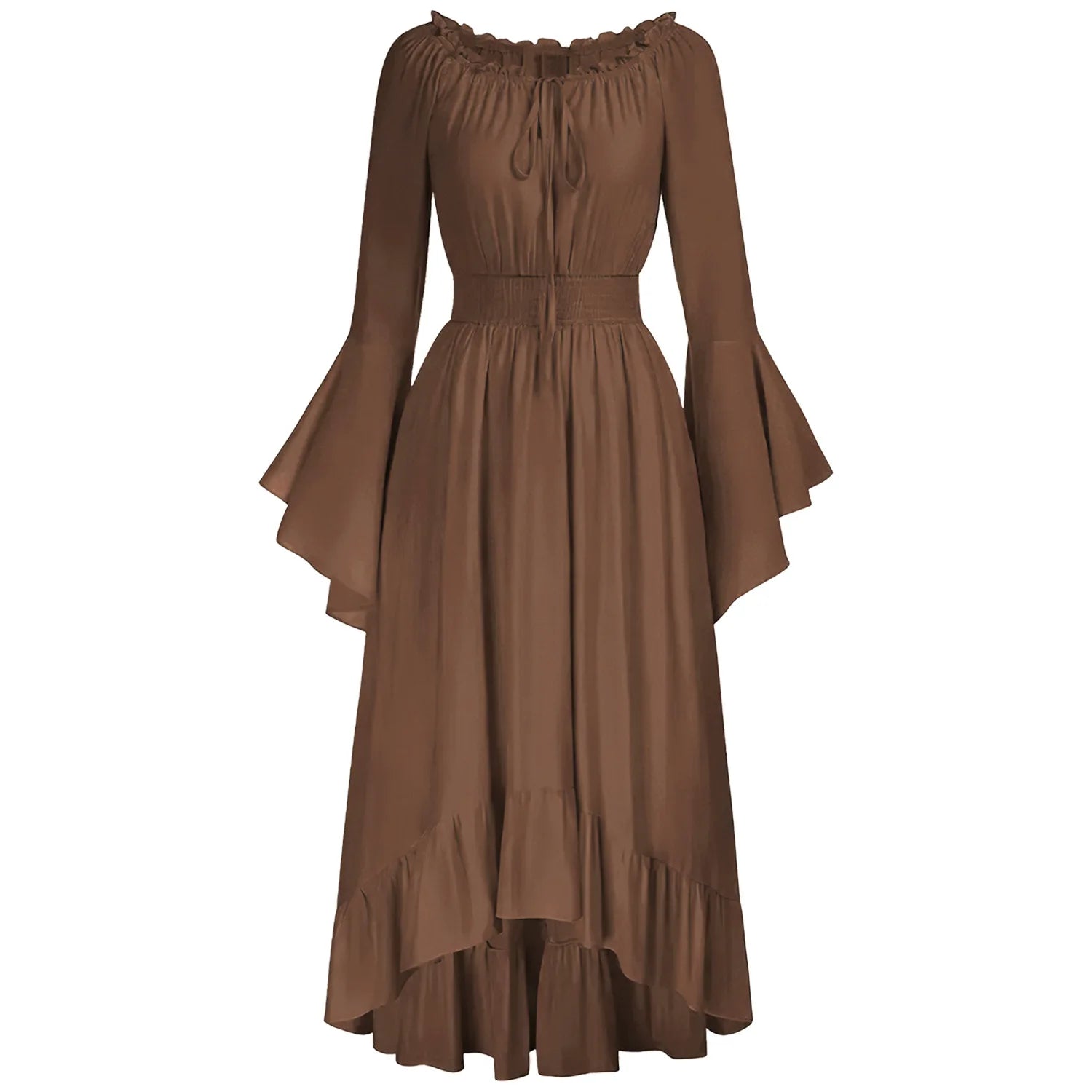 Women's Renaissance Off Shoulder Long Bell Sleeve High Low Costume - alternate view 8