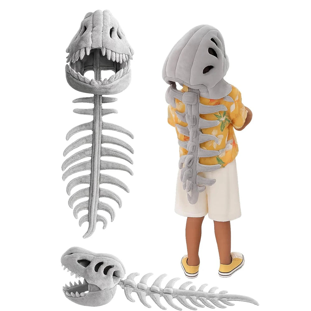 Dinosaur Skeleton Hat Funny Soft Dinosaur Skeleton Cos Props Dinosaur Skeleton Costume For Kids and Adult - product image 2