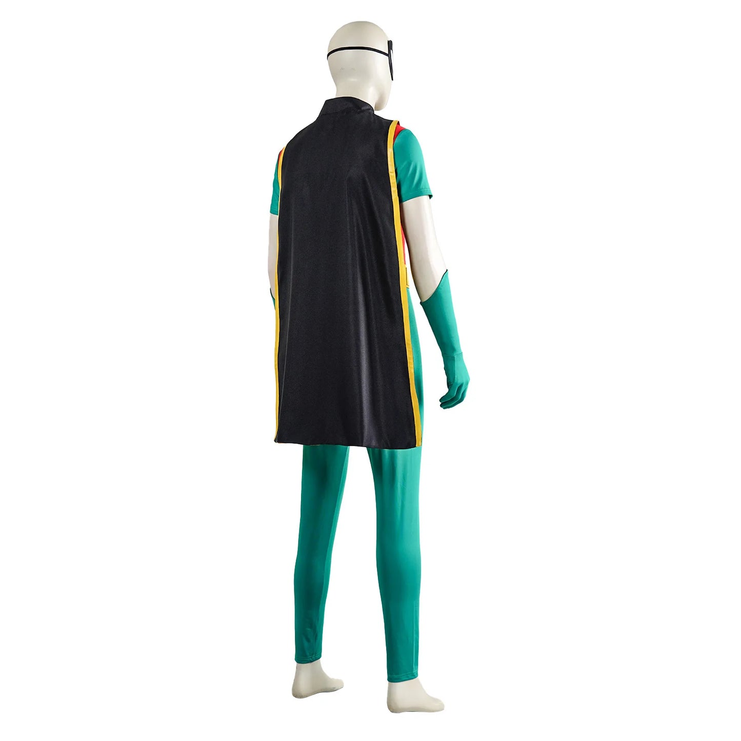 Men Superhero Robin Costume for Halloween Movie Full Set Tight Jumpsuit with Mask for Male - green / XXL