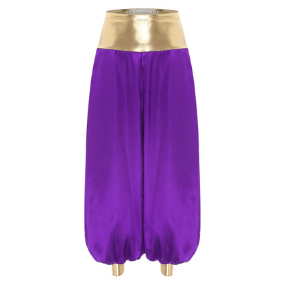 Adult Hippie Arabian Bloomer Pants Harem Metallic ShinyArab Indian Costume - alternate view 7