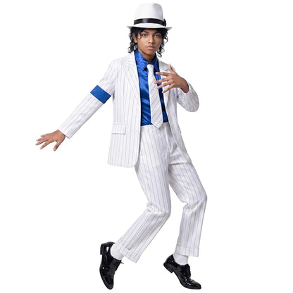 Child Michael Military Jacket Halloween Dress Up Smooth Criminal Cosplay Boy Michael Jackson Beat It Billie Jean Costume