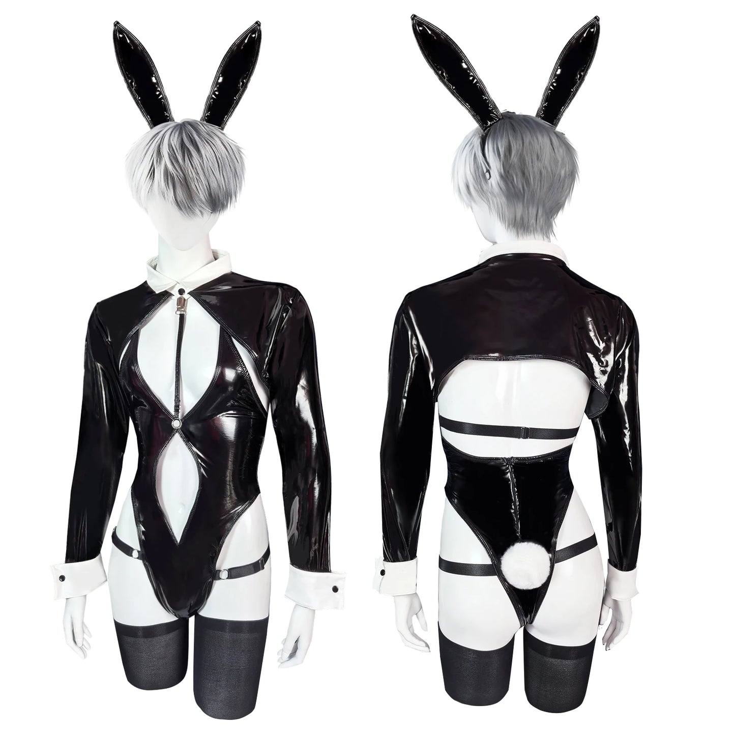 Cosplay Costume — Rabbit in a black uniform (Piece Set) | Bodysuit | Anime/2D Style | Halloween Party | Men's Cosplay Attire