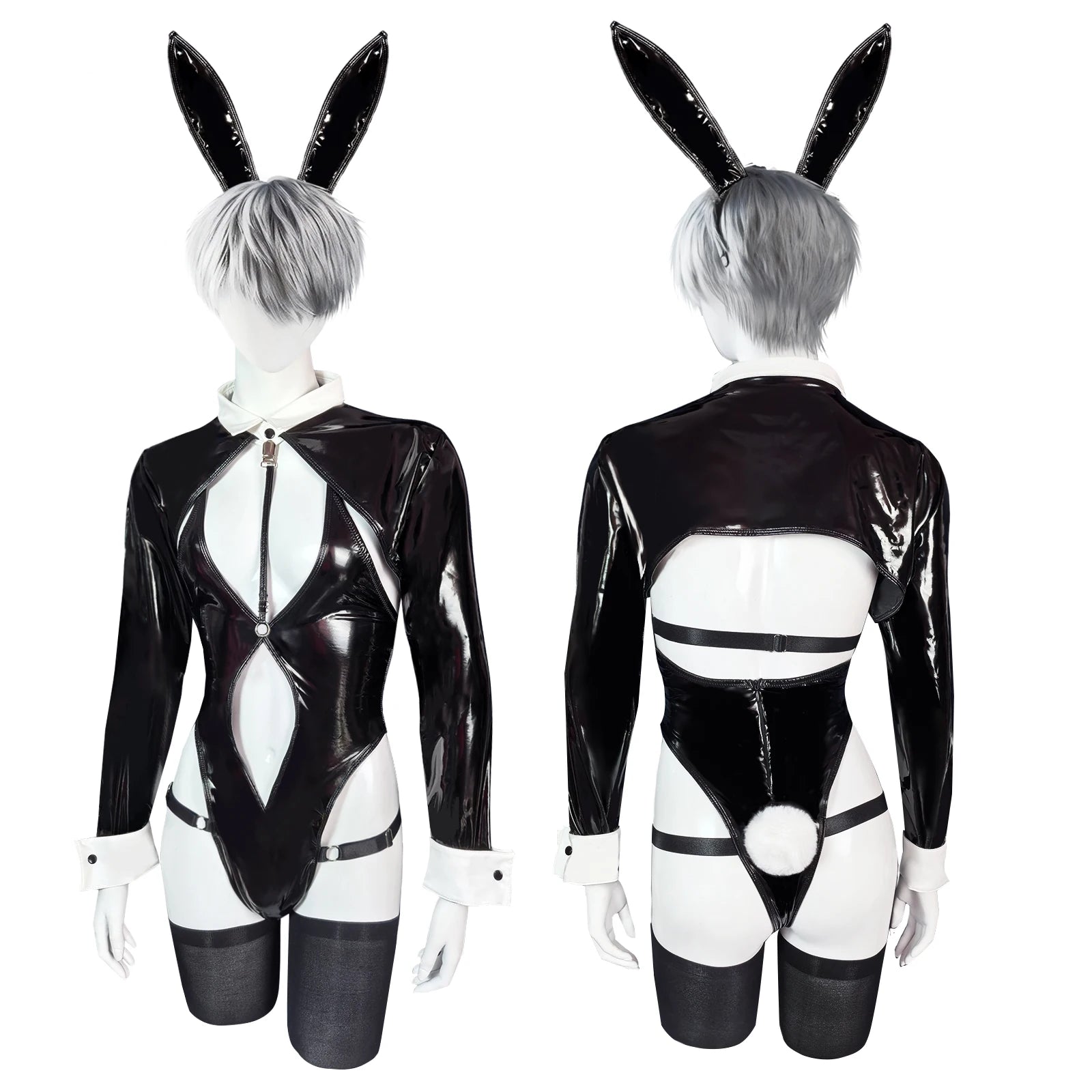 Cosplay Costume — Rabbit in a black uniform (Piece Set) | Bodysuit | Anime/2D Style | Halloween Party | Men's Cosplay Attire