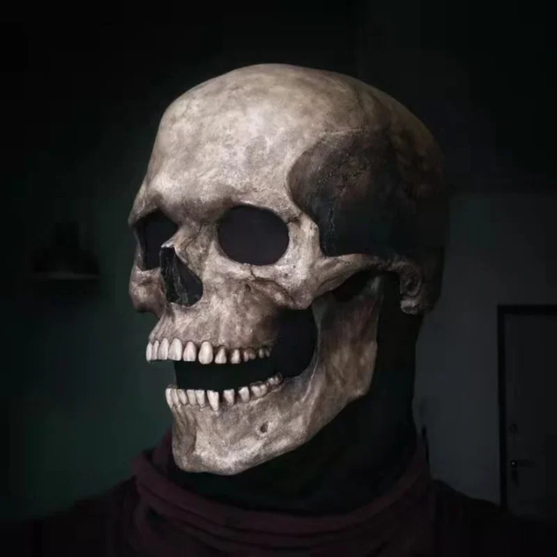 Halloween Horror Mask 3D Reality Full Head Skull Jaw Helmet Latex Scary Skeleton Mask Carnival Cosplay - product image 4