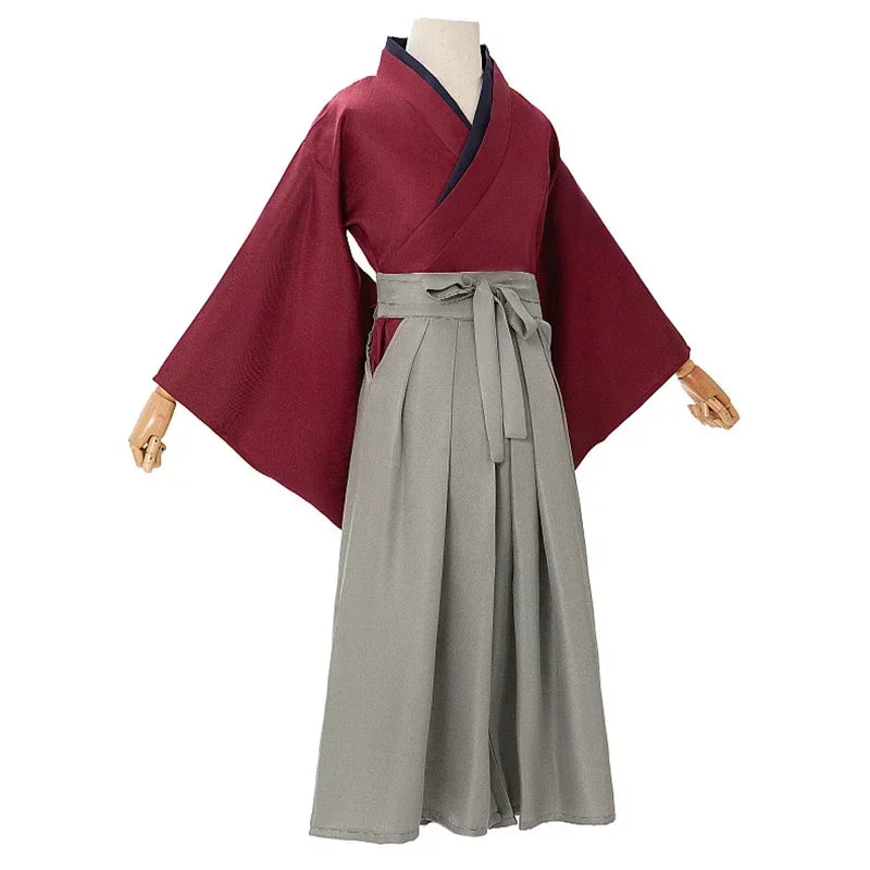 Anime Rurouni Kenshin Costume Adult Men Kimono Halloween Outfit - XL / B