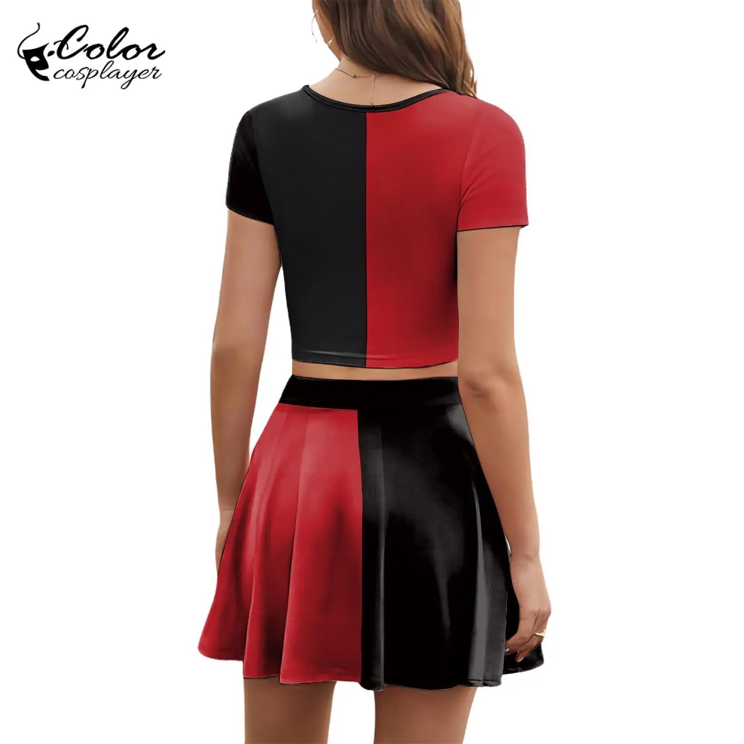 Color Cosplayer Women's Clown & Superhero Costume – Printed Top and Skirt