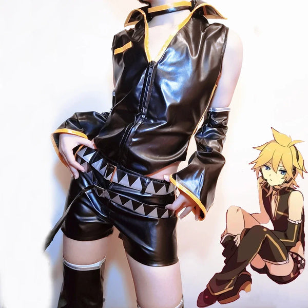 Len Leather Pu Top Halloween Costume for Adults