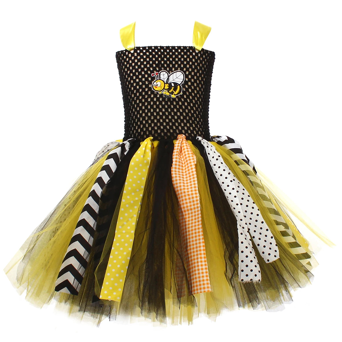 Girls Bumble Bee Tutu Halloween Costume with Wings