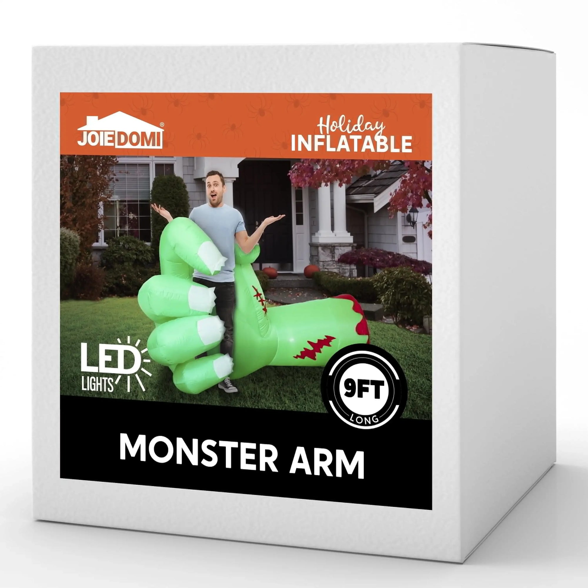 9 Ft Giant Zombie Arm Halloween Inflatable – Lighted Outdoor Yard Decoration