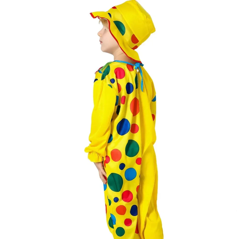 Kids Boy Girls Halloween Clown Costume Performance Kindergarten Makeup Ball Dressed Up - YELLOW / S