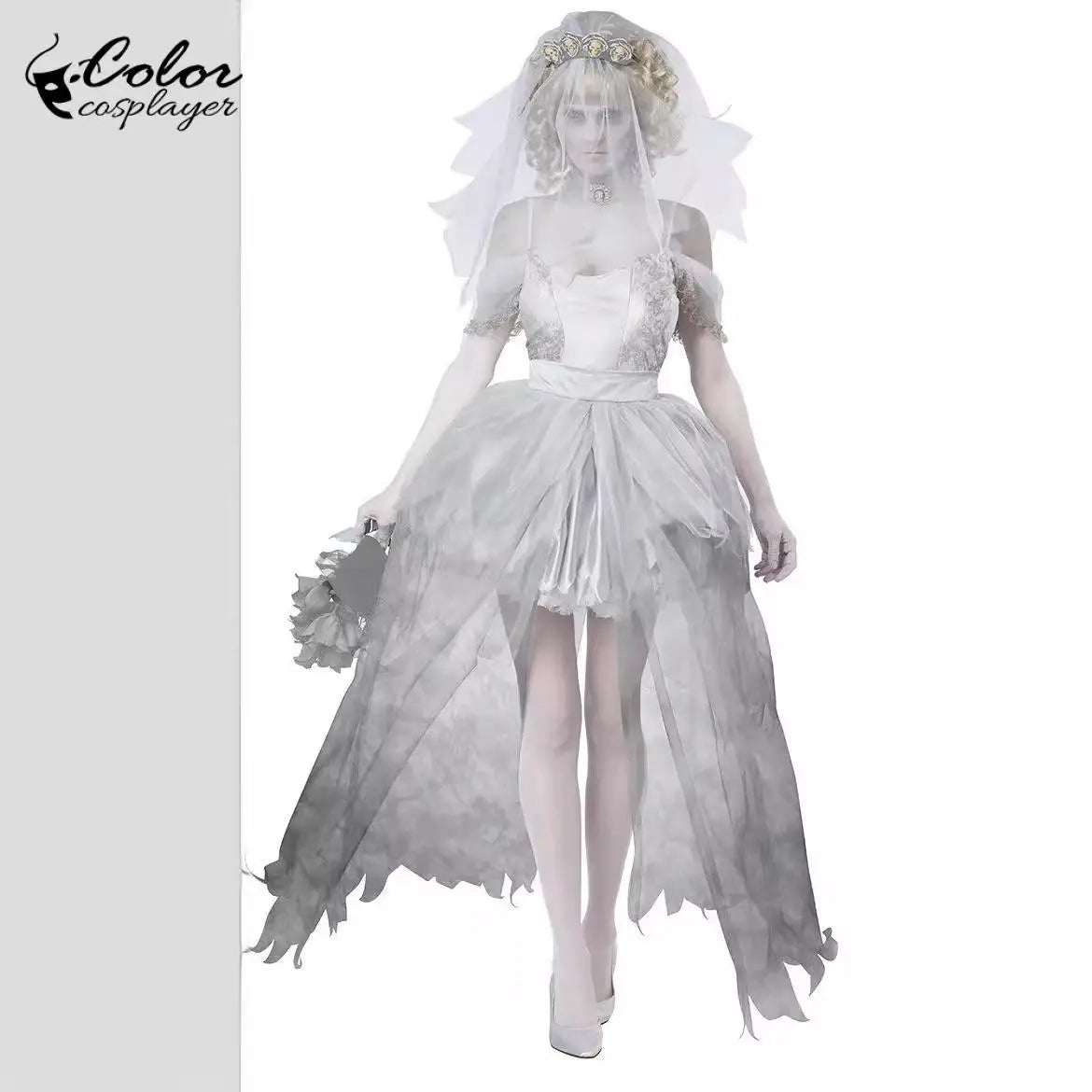 Color Cosplayer Ghost Bride Dress Gothic Halloween Cosplay Costume Ghost Baby - product image 3