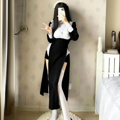 Women's Nun Sexy Transformation Elegant Slimming Maid Style Costume - alternate view 2