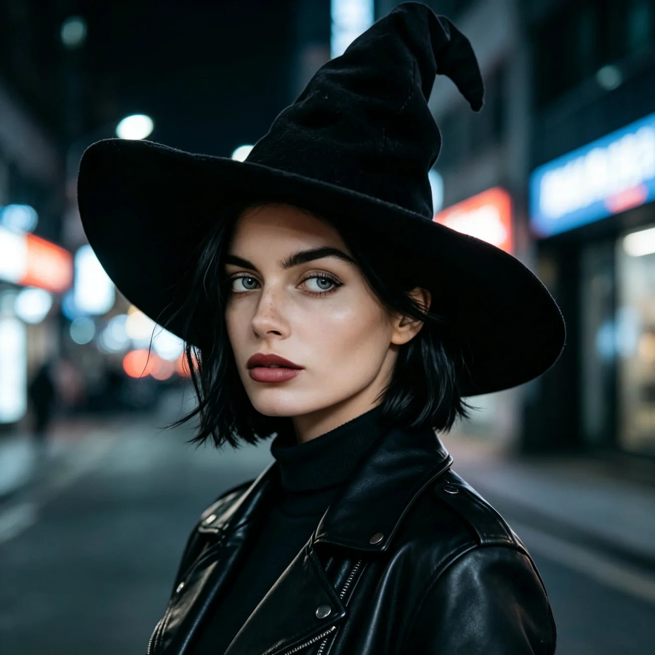 Black Witch Hat for Women, Curly Wizard Hat, Halloween Cosplay Witch Costume Accessory for Party Masquerade - product image 5