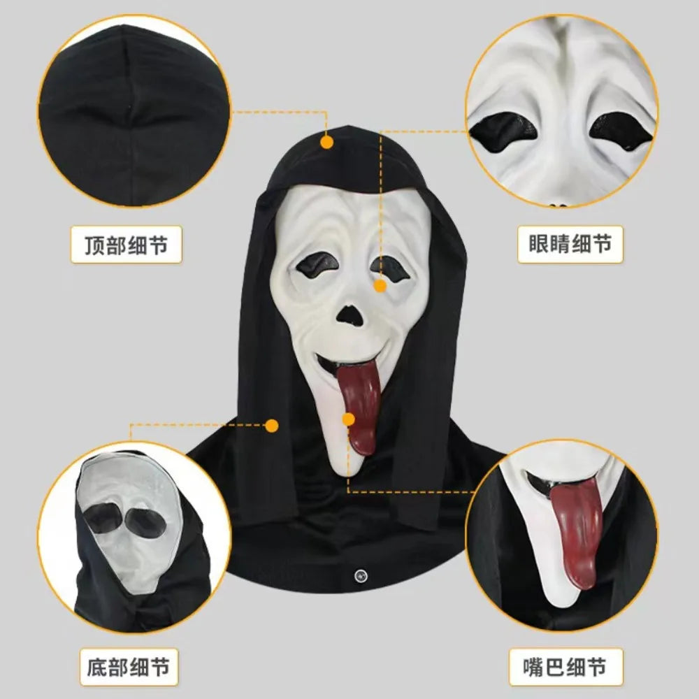 Halloween Costume Screaming Horror Props Mask Breathable Skeleton Mask Horror Halloween - View 5