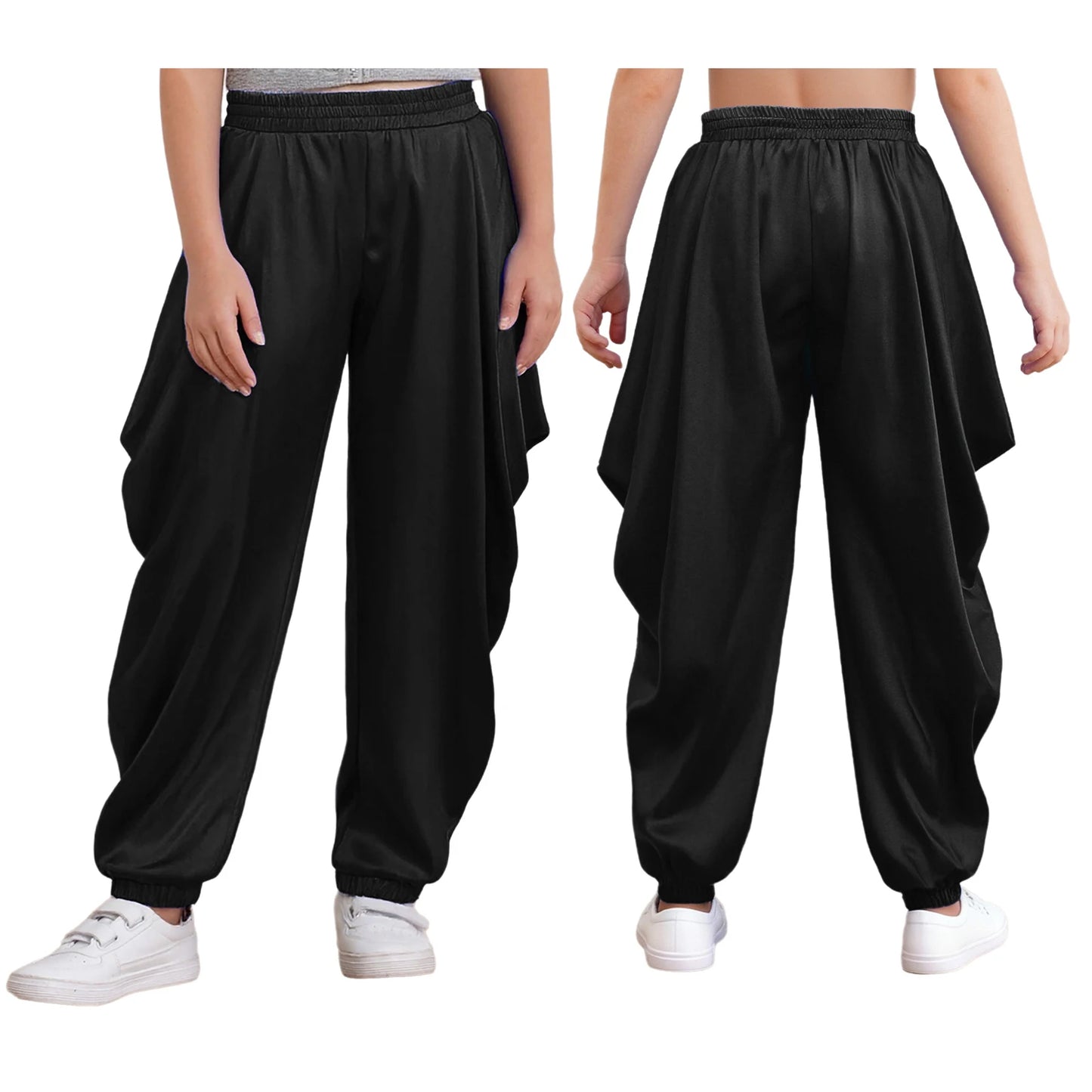 Kids' Arab Prince Satin Dhoti Pants Elastic Waistband Loose Baggy Trousers Costume - alternate view 12