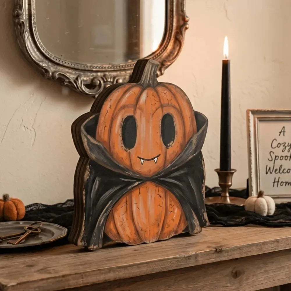 Halloween Interior Decoration Autumn Decoration Retro Wooden Blocks Shelf - product image 2