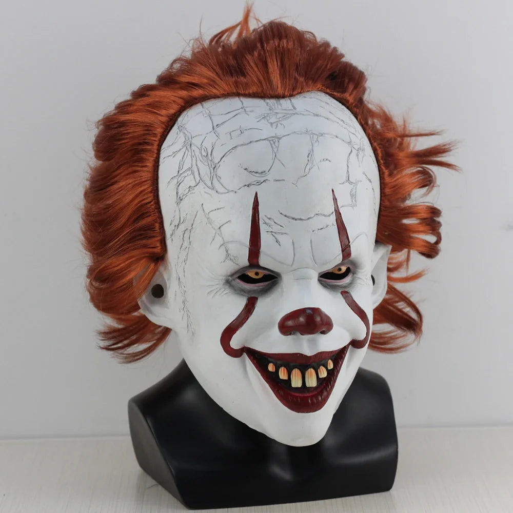 Creepy Pennywise Joker Mask Cosplay Horror Evil Demon Clown Killers Latex HelmetHalloween