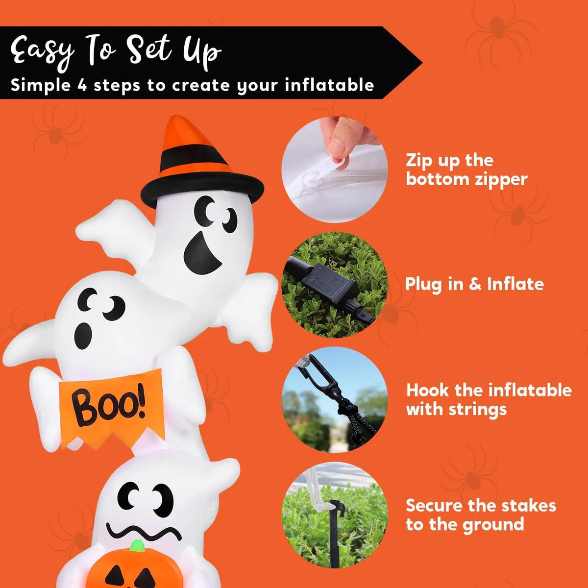 9 FT Ghost Outdoor Halloween Inflatable Decoration - product image 7