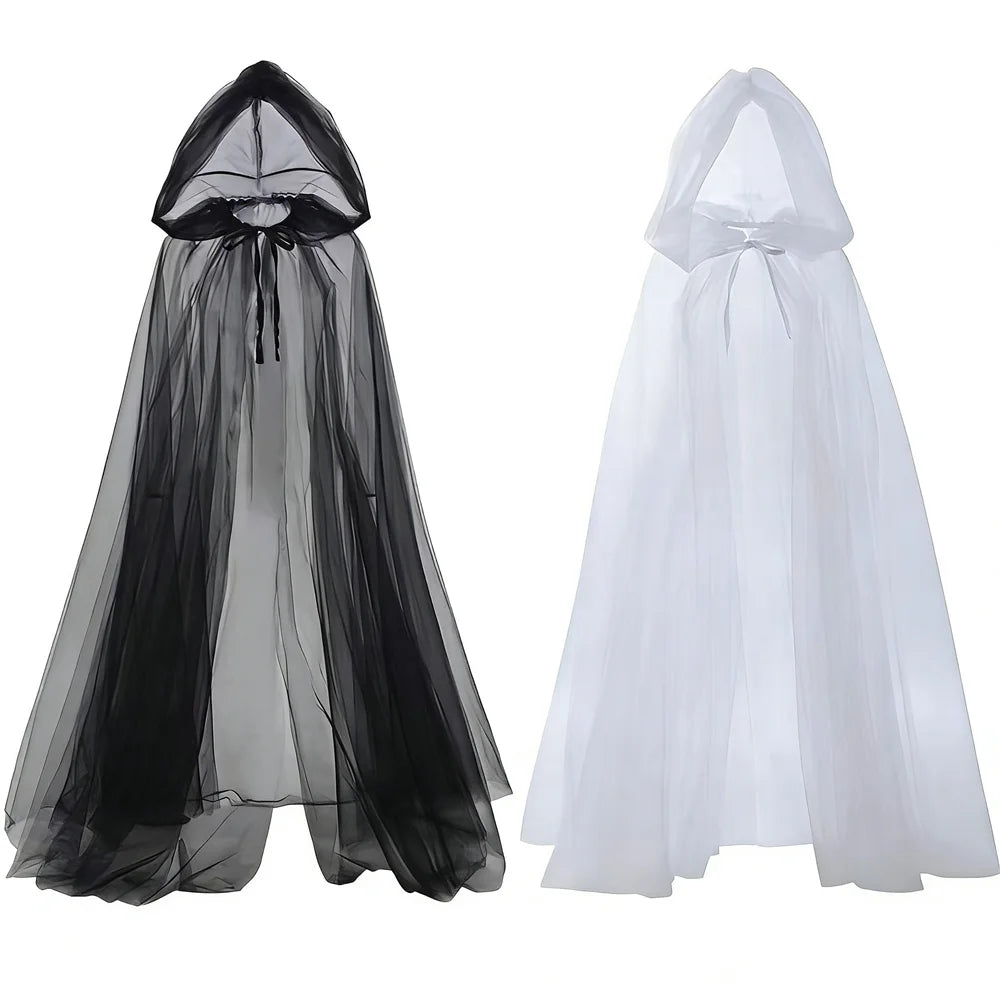 Black Bridal Shawl Witch Cosplay Cloak Halloween Cape Game Party Costume Props Holiday Dress Up Vampire - product image 5
