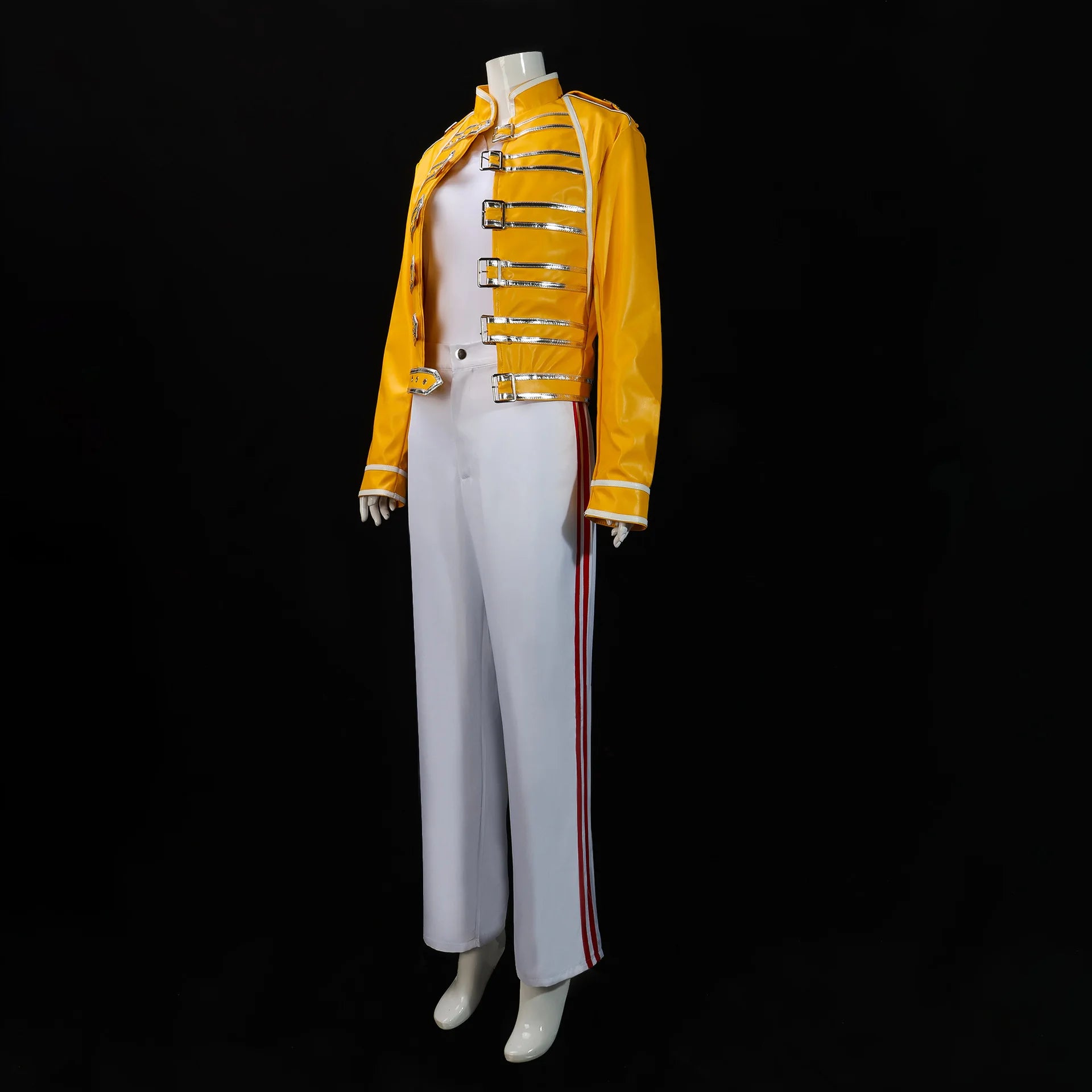 Men's 80s Band Attire Rock Costume Yellow Leather Costume Jacket Mens Singer Costume Halloween Cosplay Outfits - product image 3