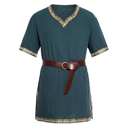 Knight Costume Medieval Costume Tunic Halloween Costumes for Men Adult Viking Pirate - Color 5 / S