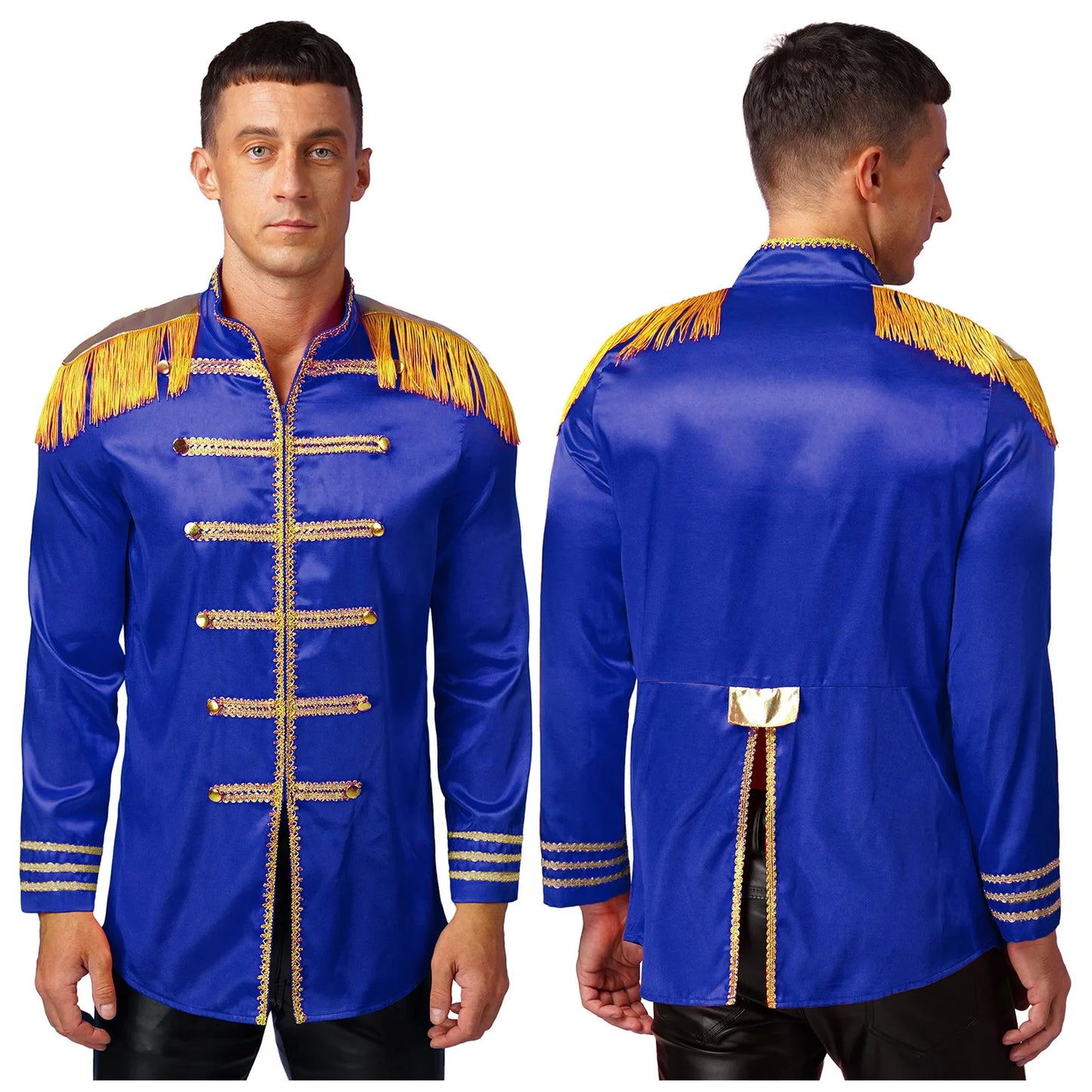 Men's Medieval SGT Sergeant Pepper Tassel Jackets Coat Hippy Costume - alternate view 12