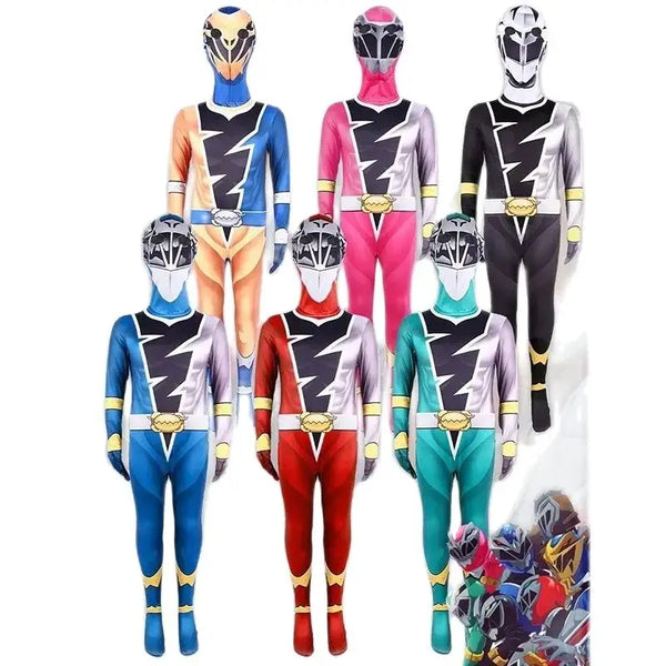 Anime Fancy Adult Ranger Kishiryu Sentai Ryusoulger Costume Jumpsuit Halloween Men - Gold / 120