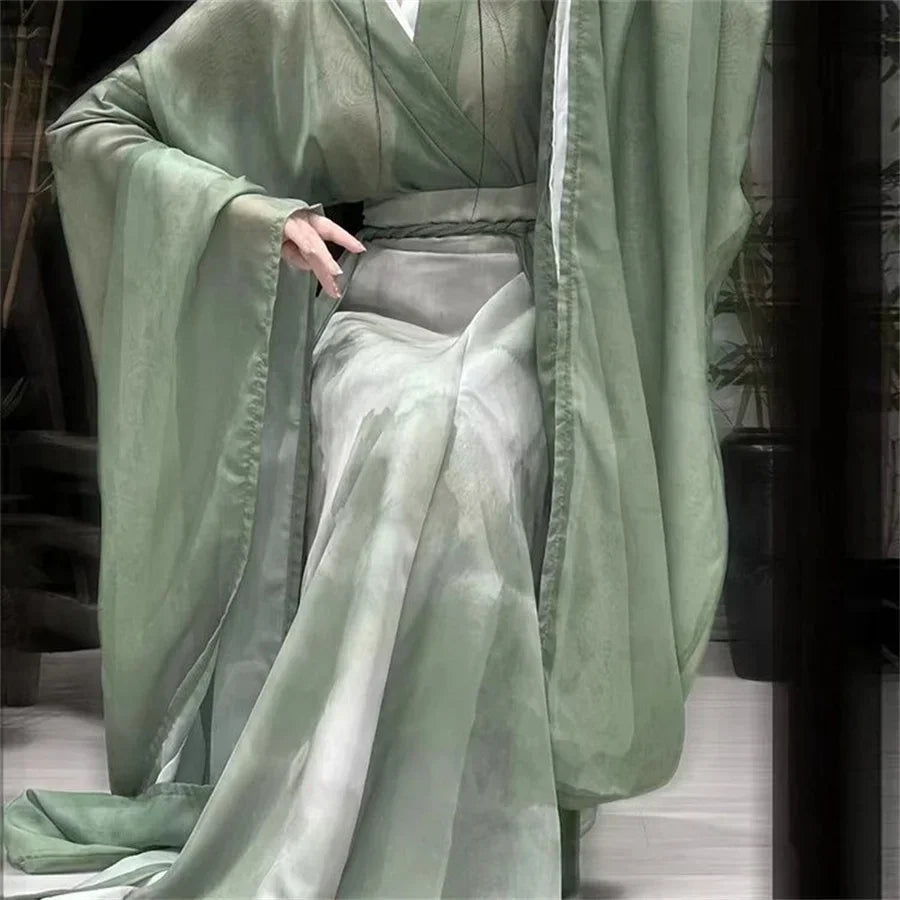 Women's Chinese Hanfu Ancient Traditional bule Plus Costume - alternate view 2