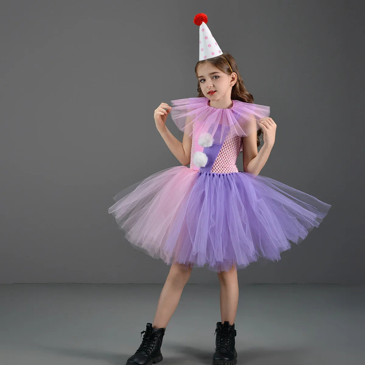 Halloween Costume For Kids Gray Girls Tutu Dress Kids Cosplay Scary Clown Costume Girl Carnival Masquerade - product image 2