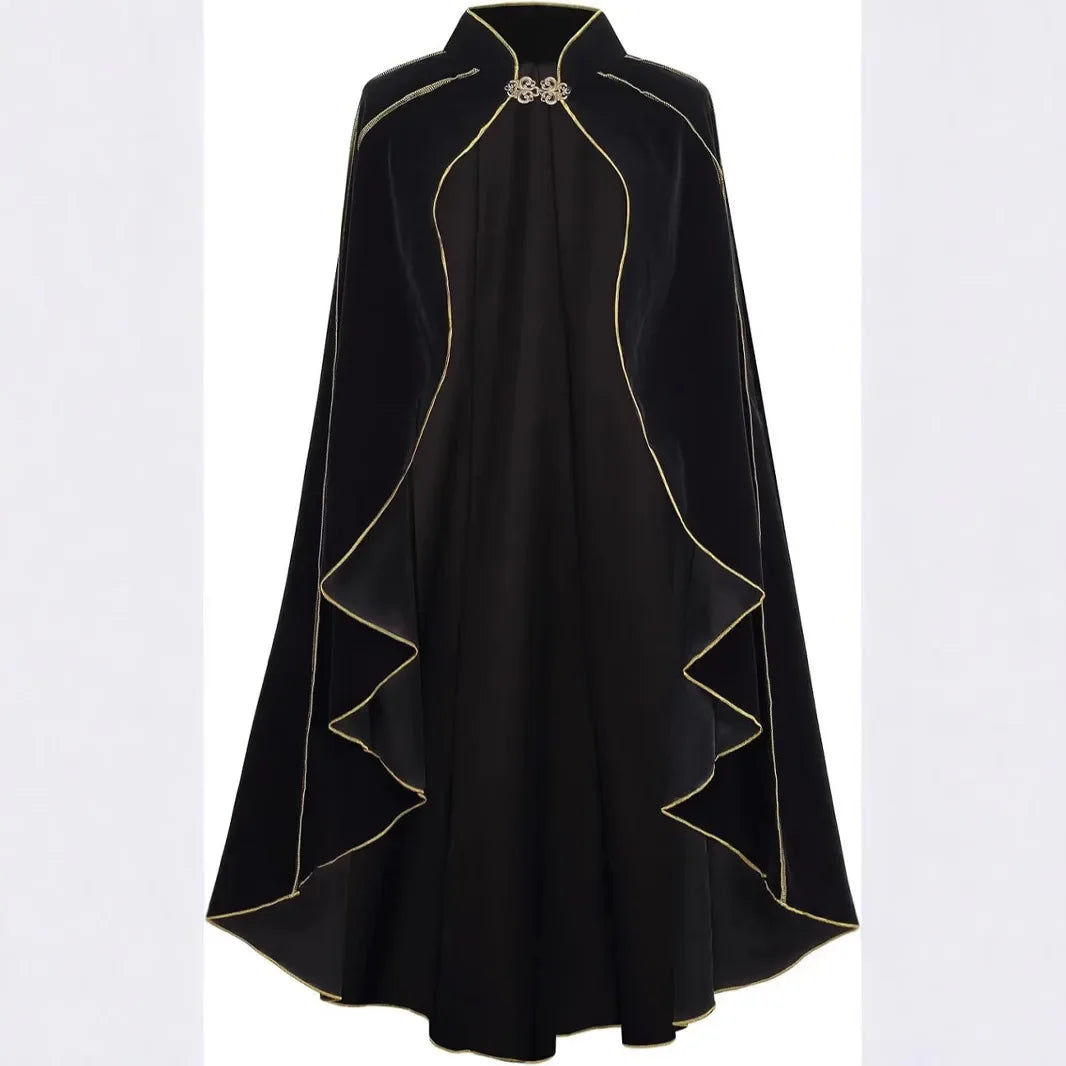 Men's Medieval Cloak Cape Shawl Pirate Robe Lord Retro Costume - alternate view 2